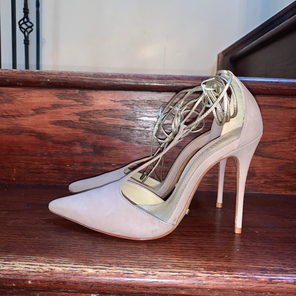 New Schutz stiletto t-strap tie pointed toe heels - Picture 5 of 8